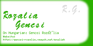 rozalia gencsi business card